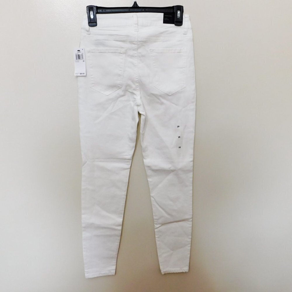 JR123 Numero White High-Rise Exposed-Button Skinny Jeans Size 28 x 28 - Picture 2 of 2
